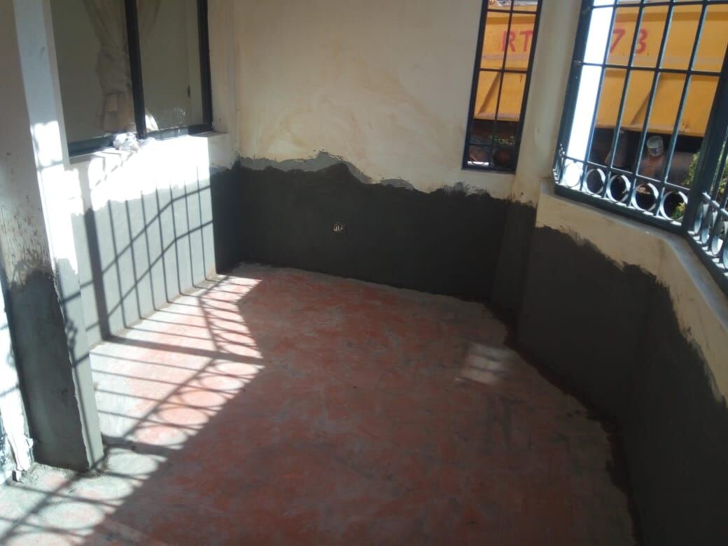 Completed wet room floor and wall waterproofing