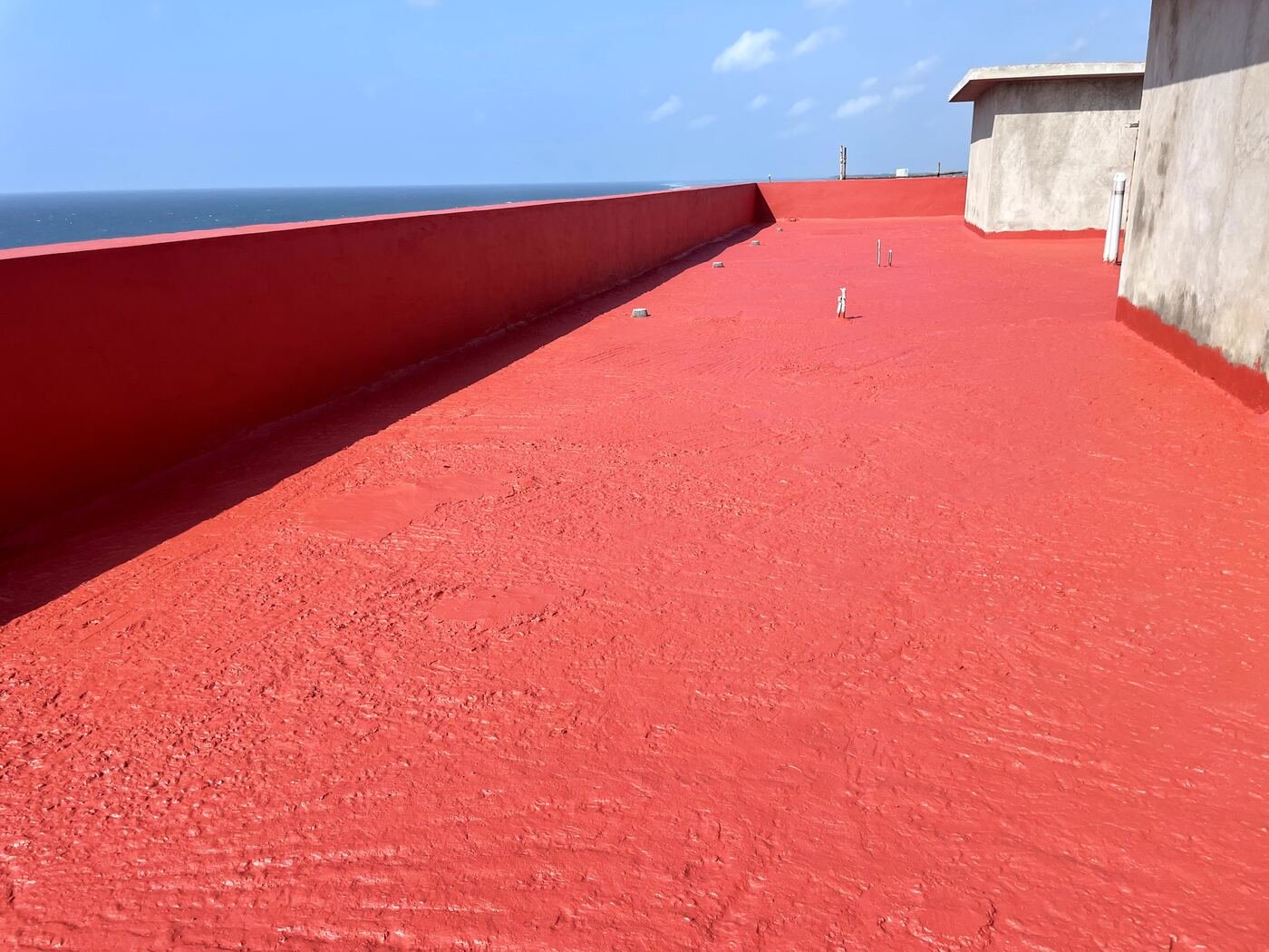 Completed roof slab waterproofing with Kifaru Liquid Rubber